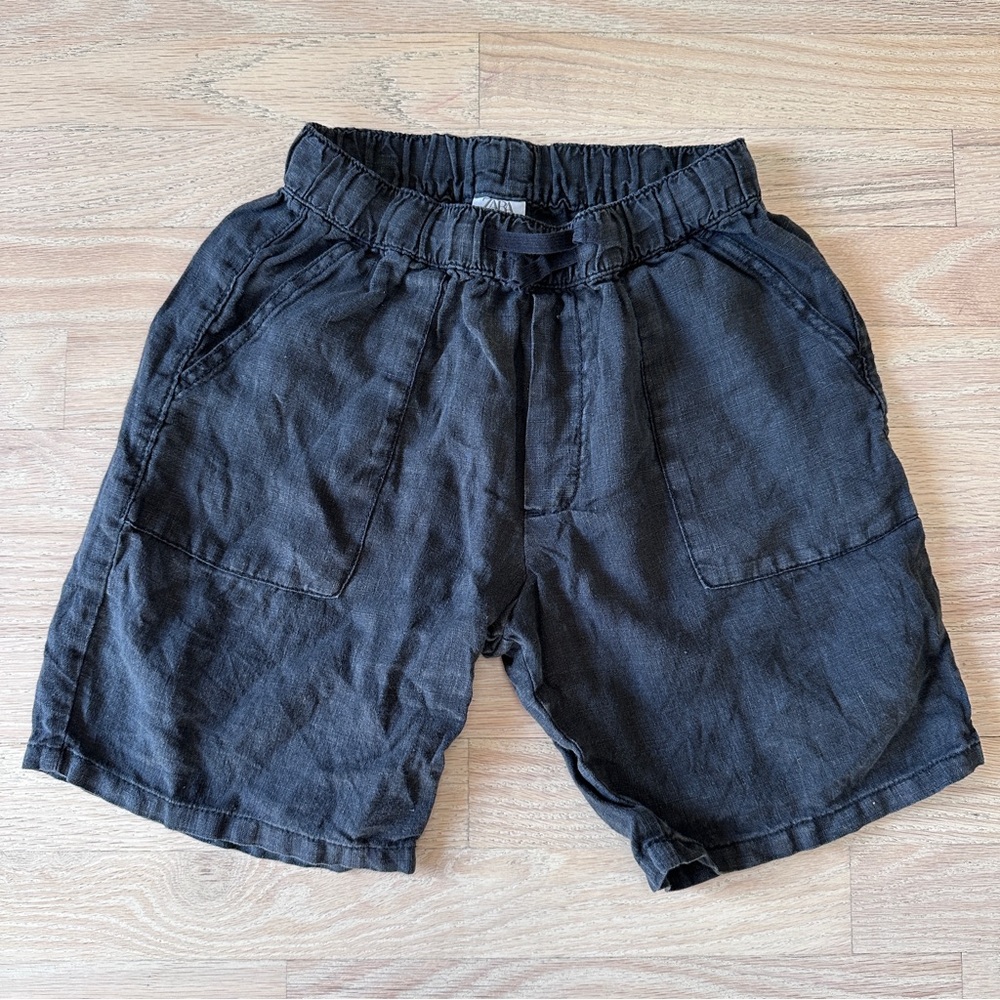 Black linen shorts - Boys
